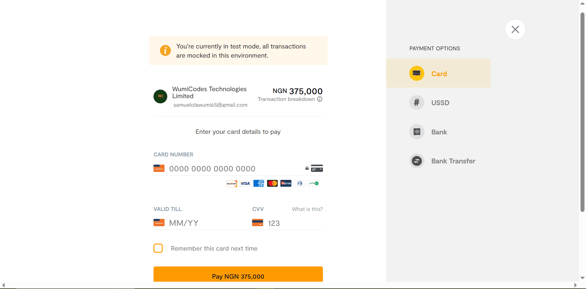 Image: Screenshots of Flutterwave payment interfaces