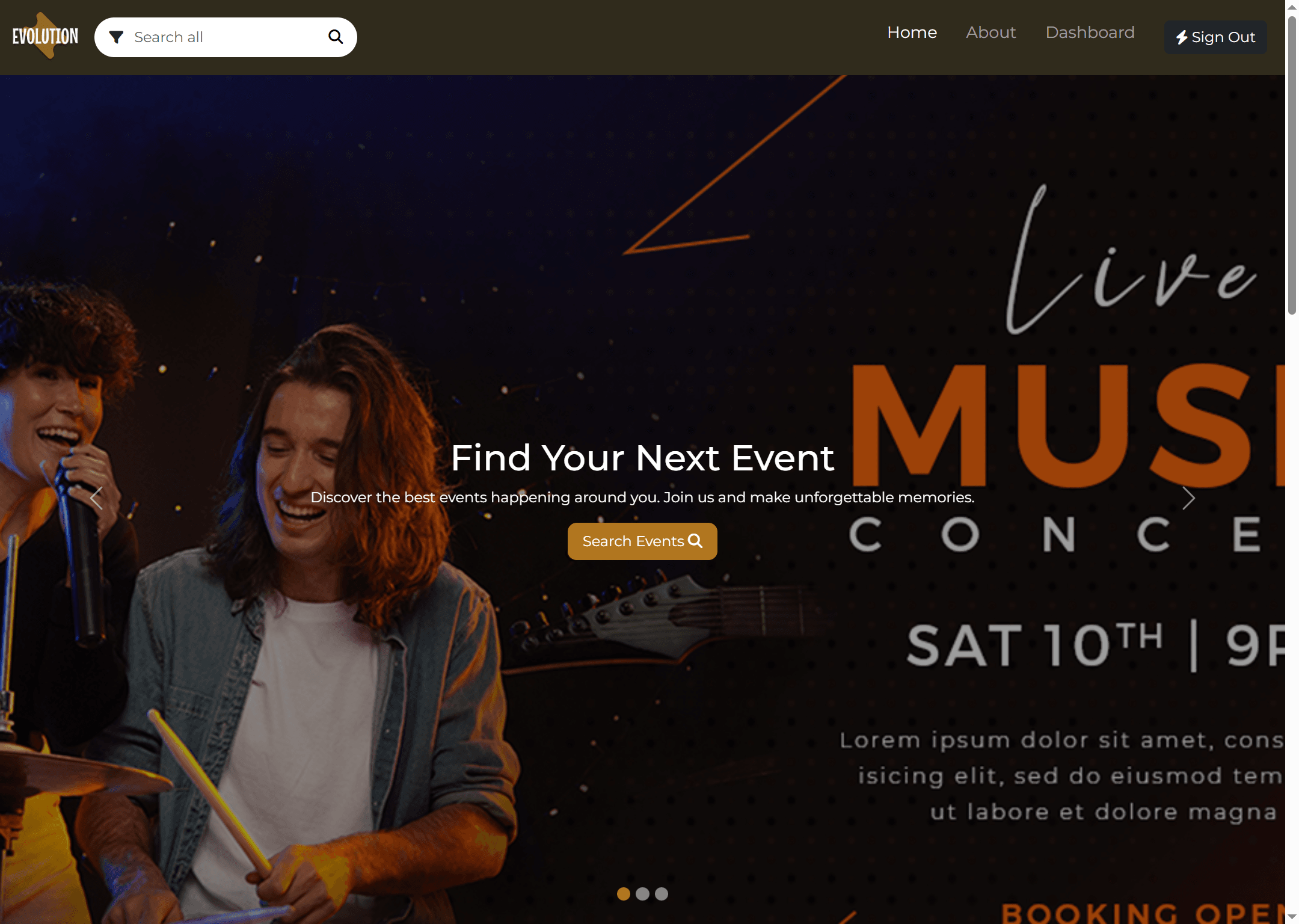 Screenshot of WumiCodes Lugar Fiesta, Event Management System