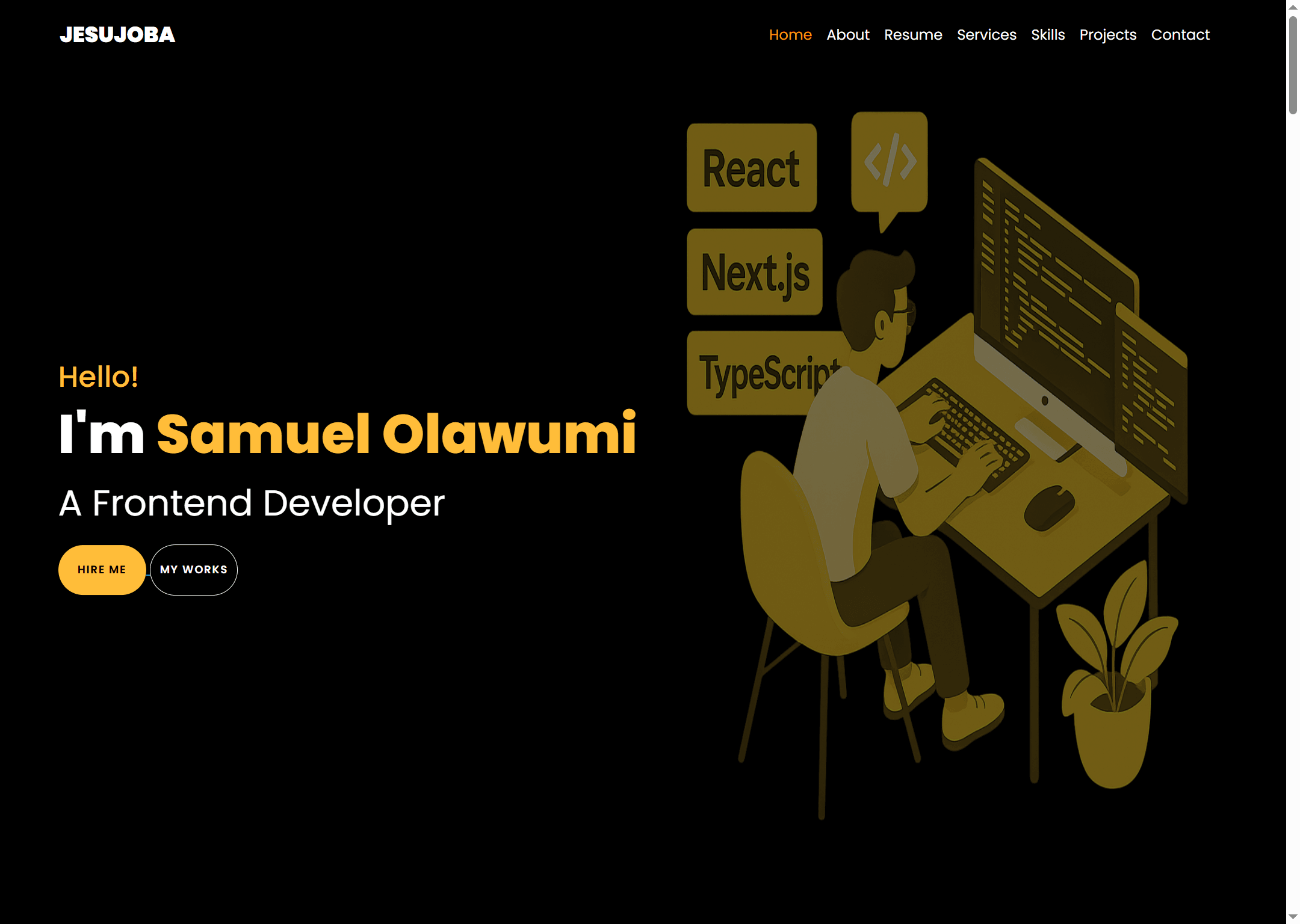 Screenshot of WumiCodes Portfolio